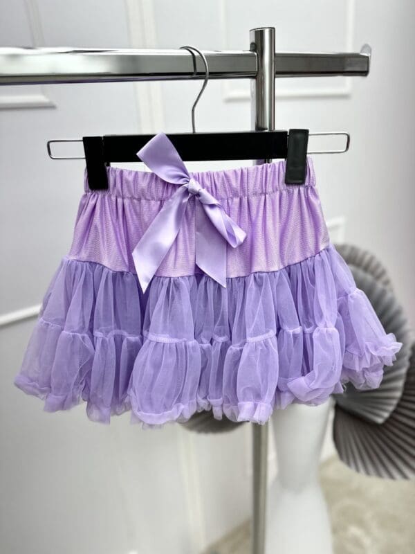 Vaikiškas tiulio sijonas su kaspinu - purple