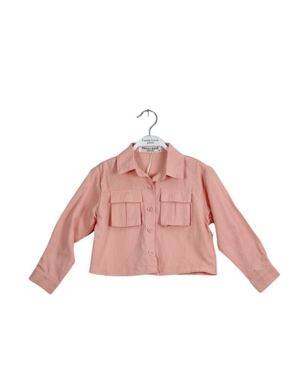 Pink spalvos marškiniai ilgomis rankovėmis