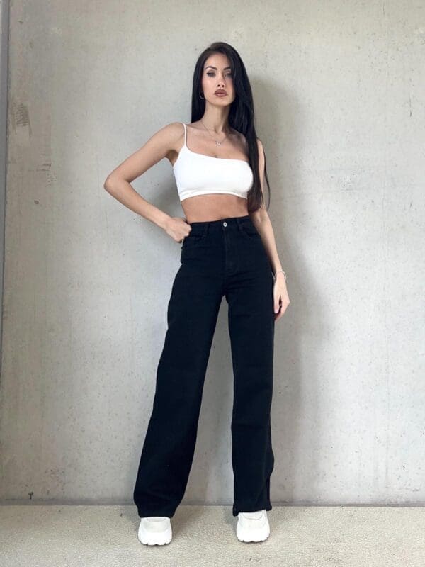 Džinsai Wide Leg Stretch