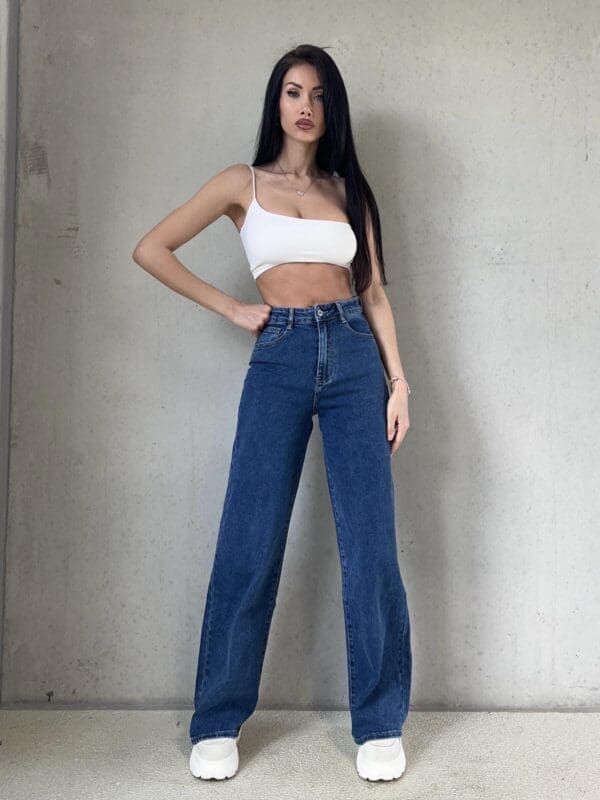 Džinsai Wide Leg Stretch