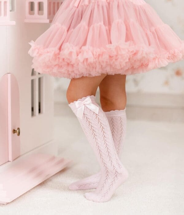 Vaikiškos kojinės su sparneliais - rožinės spalvos