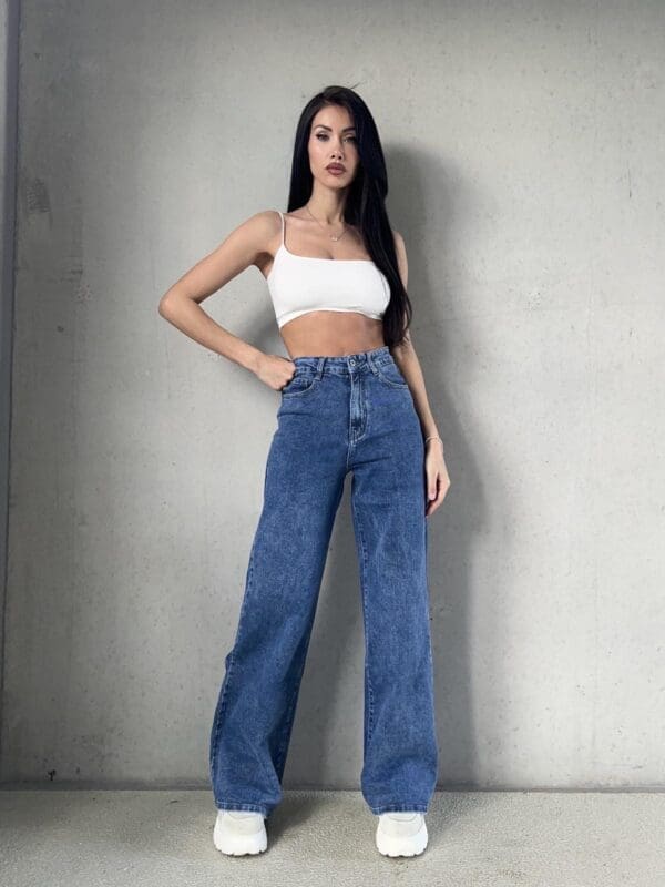 Džinsai Wide Leg Stretch