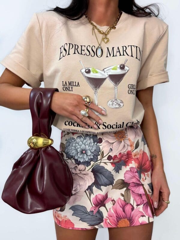Marškinėliai iliustruoti espresso martini