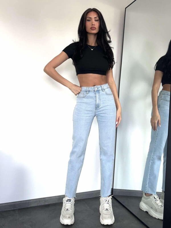 Džinsai Mom Long Stretch