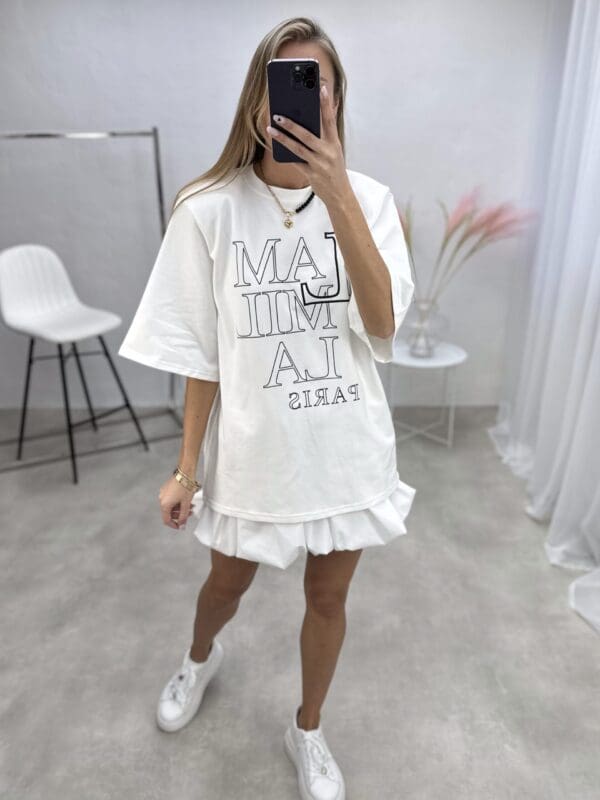 Marškinėliai prailgintomis trumpomis rankovėmis